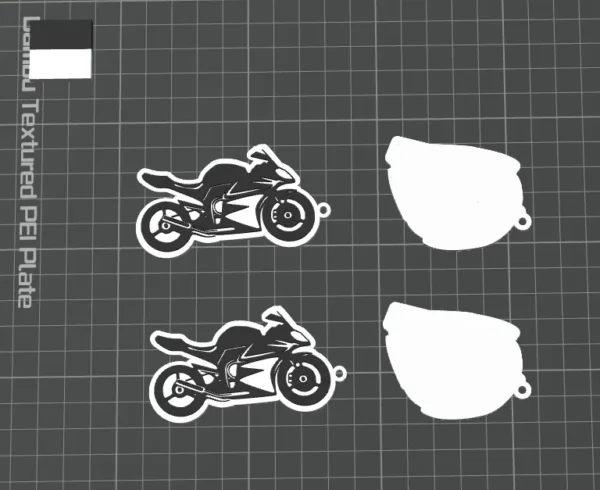 🏍️ Llavero Moto de Carreras y Casco Biker