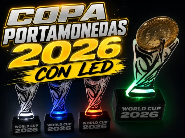Copa Mundialista para Moneda con LED Incluido