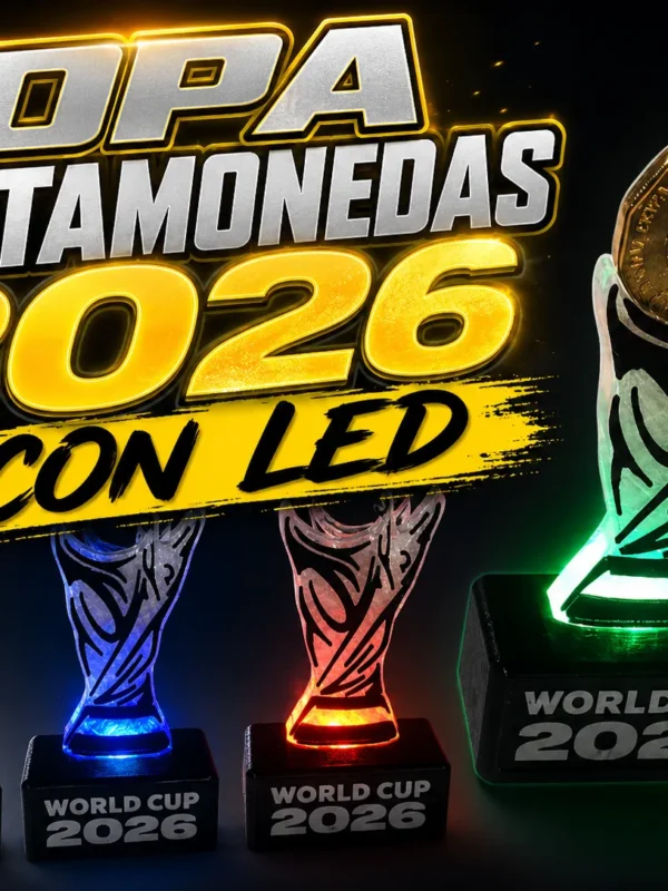 Copa Mundialista para Moneda con LED Incluido