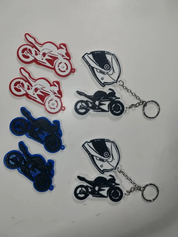 🏍️ Llavero Moto de Carreras y Casco Biker
