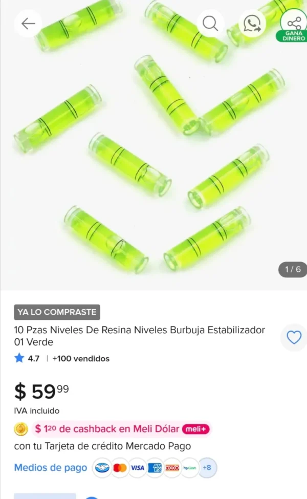 🚗Pack de 5 Autos con Nivel de Burbuja