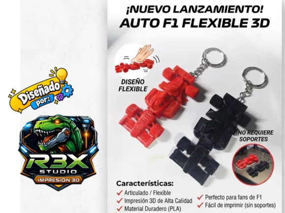 Automóvil F1 Flexy – Modelo STL para Impresión 3D