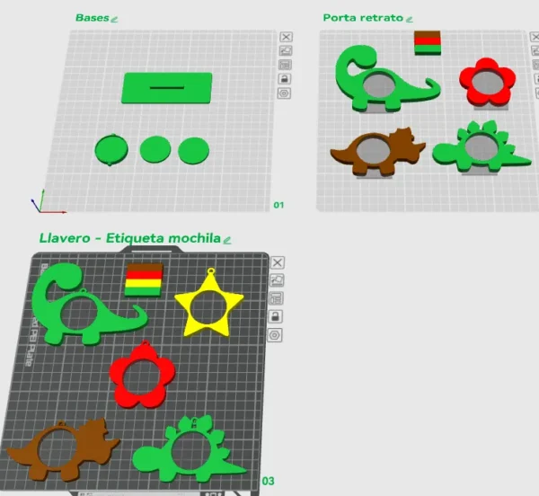 Porta Retrato y Etiquetas para Mochila Giratorios | Modelos STL para Impresión 3D