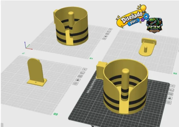 Porta rollos Porta Rollos Crayola | Modelo STL para Impresión 3D